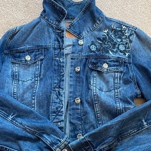 Embroidered Floral Jean Jacket